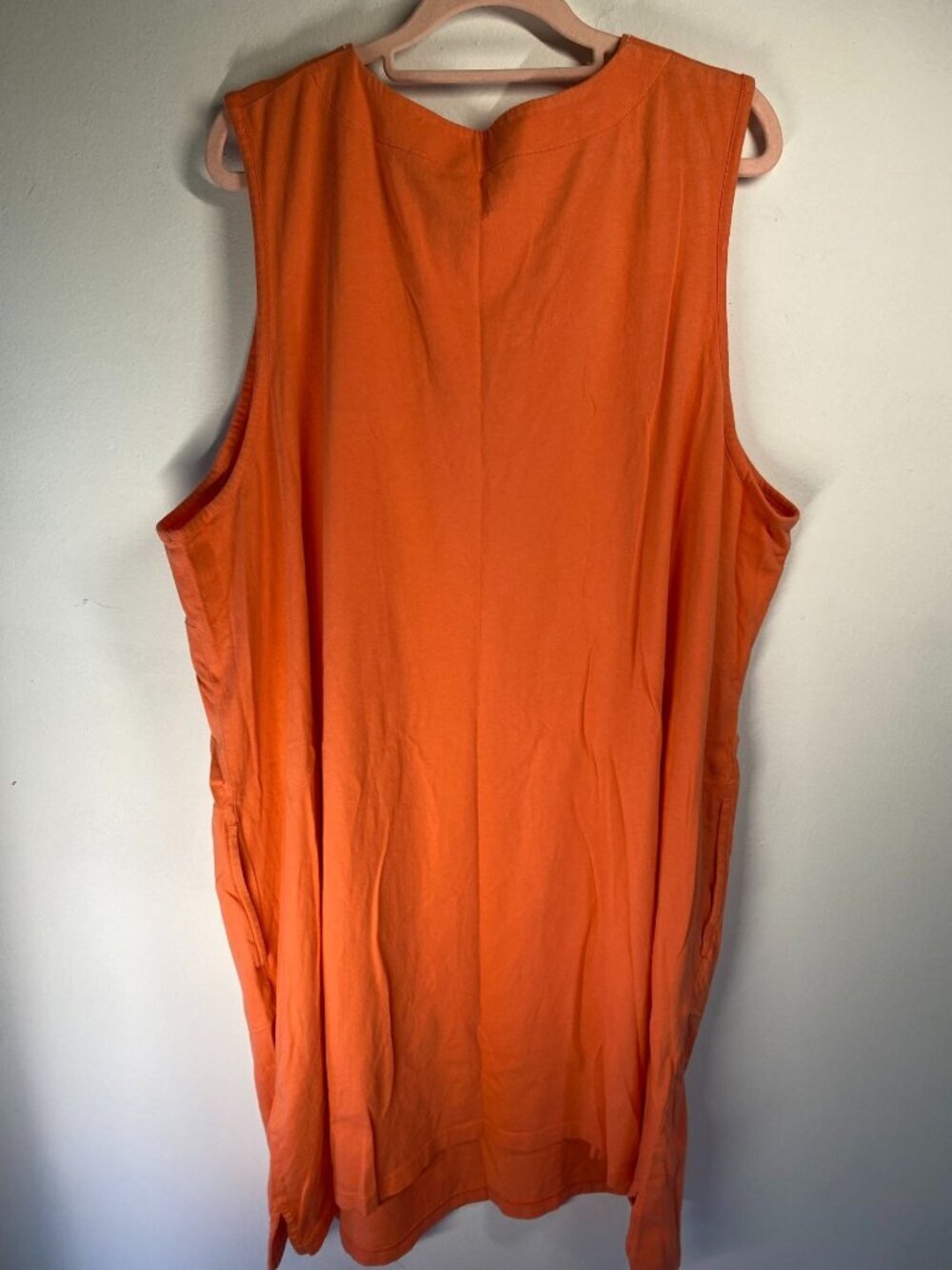 Lands End Sleeveless Orange Embroidered Cotton Tunic Dress With Pockets Size 3X - Picture 8 of 8